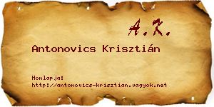 Antonovics Krisztián névjegykártya