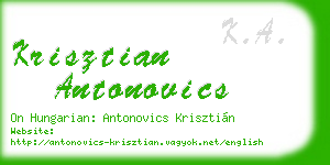 krisztian antonovics business card